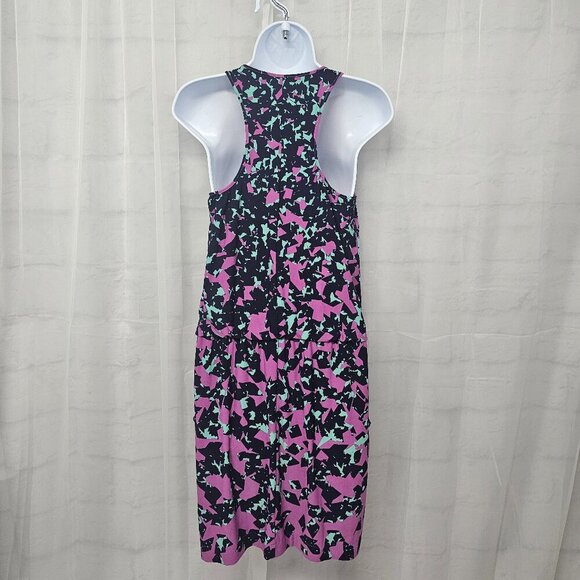 Jessica Simpson Blue Purple Sleeveless Dress Abstract Sporty Ruffle Zip 6 - Picture 9 of 14